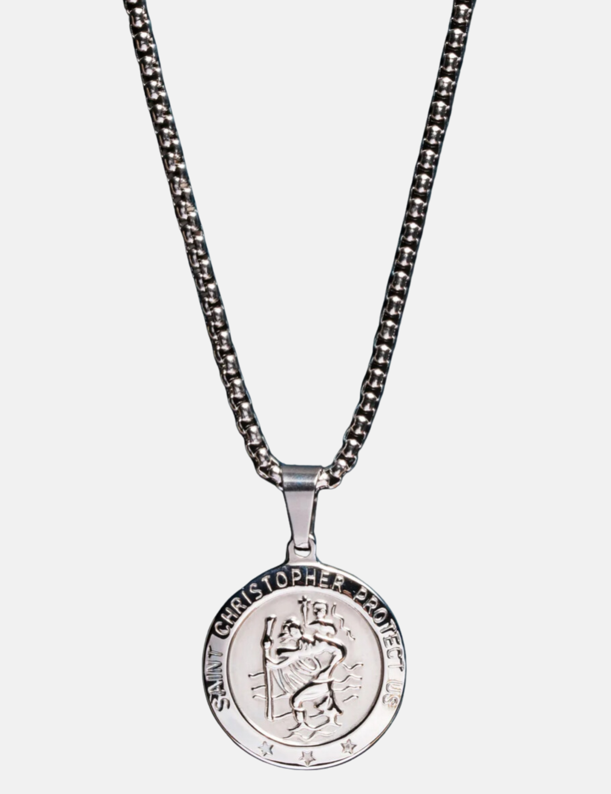 We Are All Smith Waterproof Saint St. Christopher Necklace Men's Jewelry Accessories Chain Pendant Men's Clothing Store Kempt Athens Georgia
