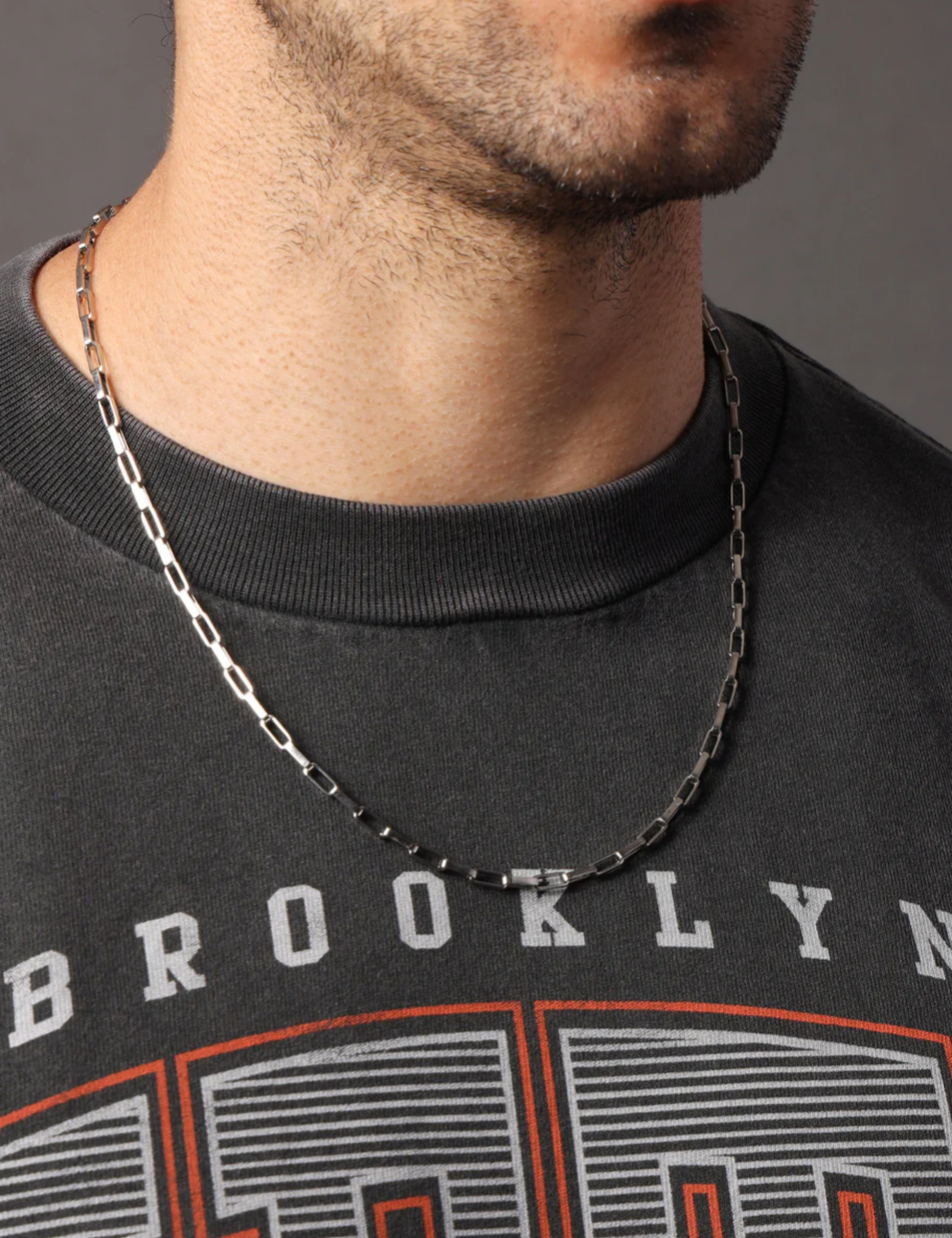 We Are All Smith Waterproof Elongated Box Stainless Steel Chain Men's Necklace Jewelry Men's Clothing Accessory Store Kempt Athens Georgia