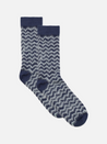 far afield zig wool socks chevron pattern insignia blue white ribbed cuff kempt athens ga georgia men's clothing store