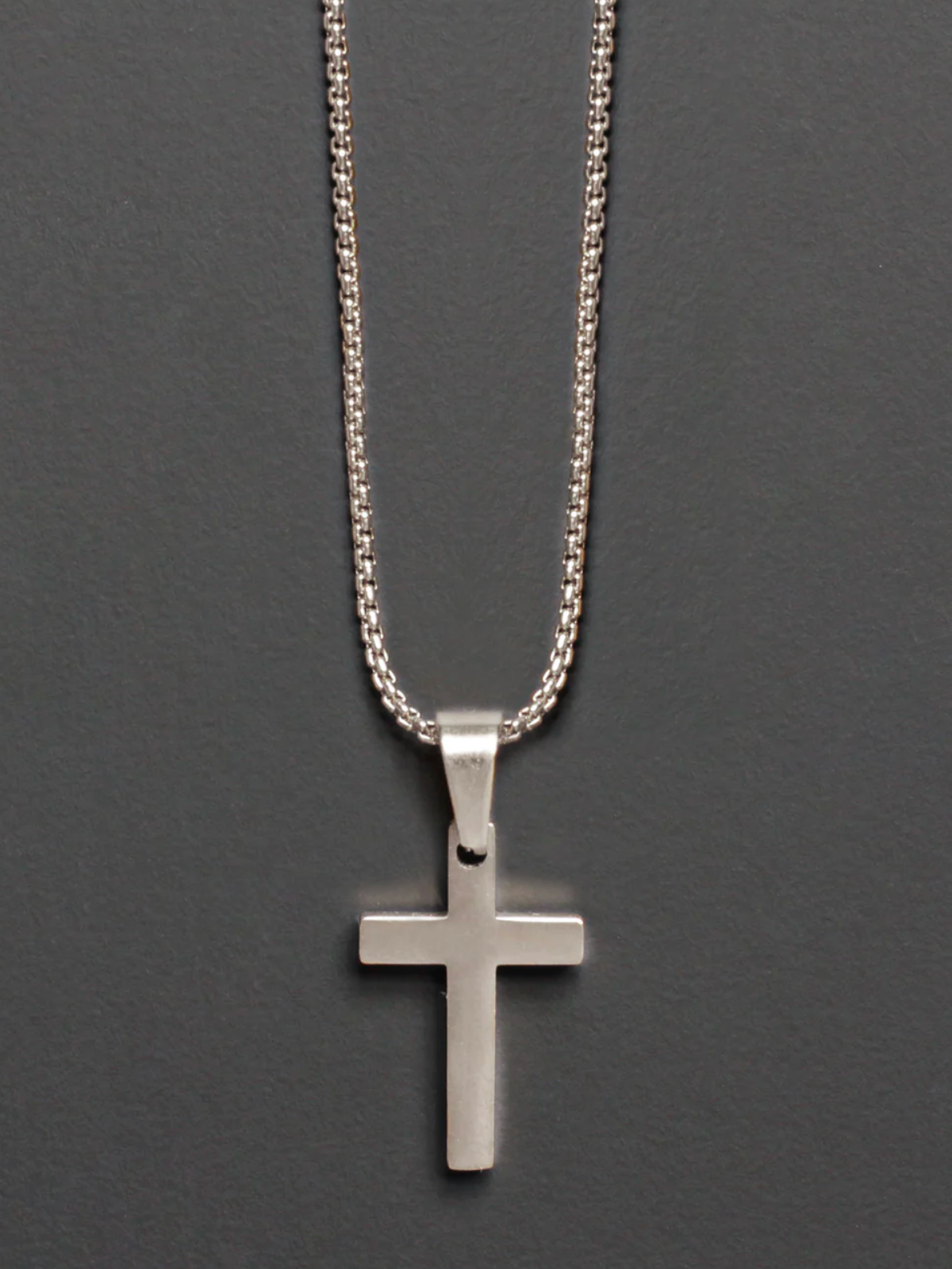 Medium Cross Steel Necklace