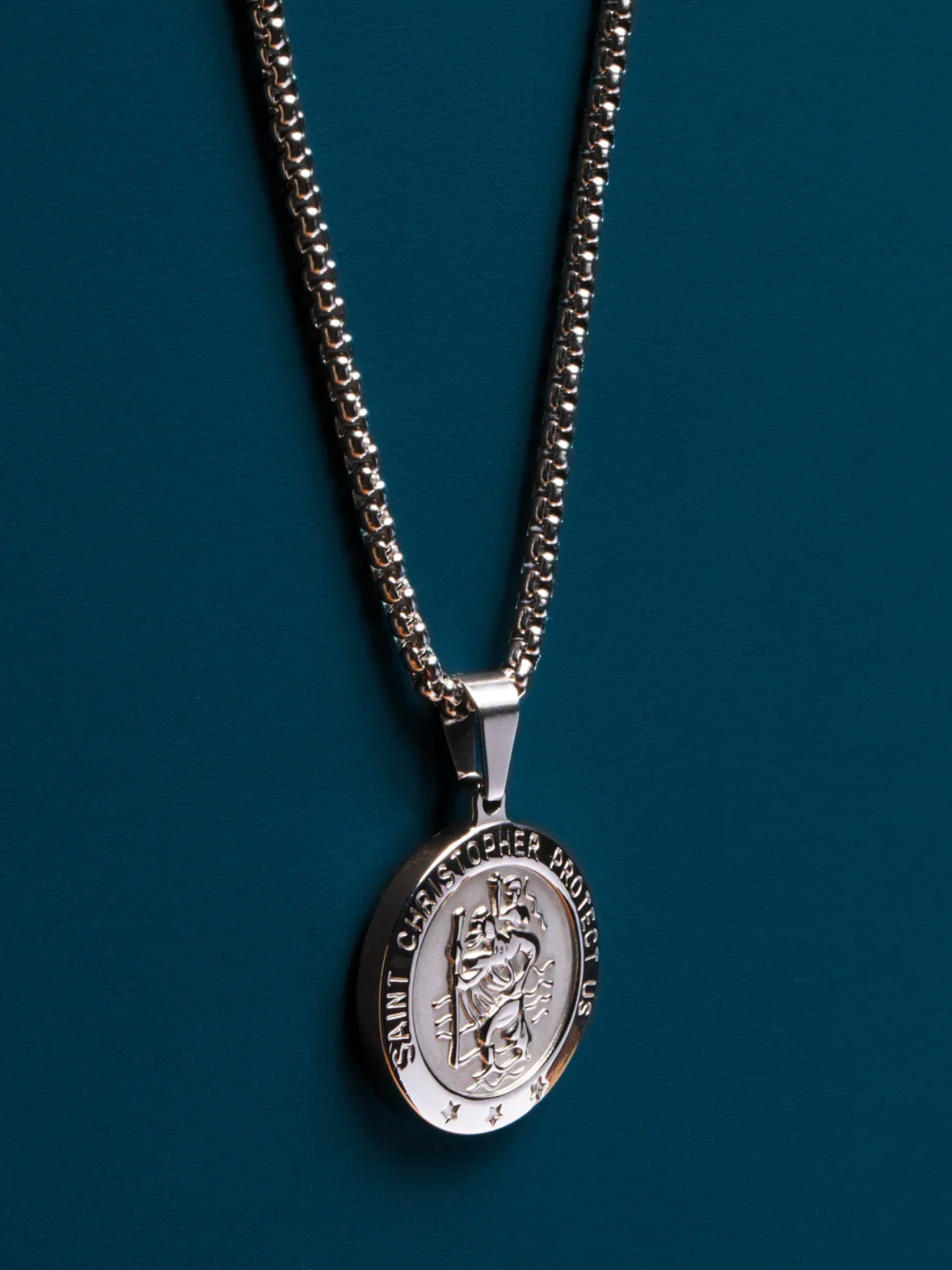 Waterproof St. Christopher Steel Necklace