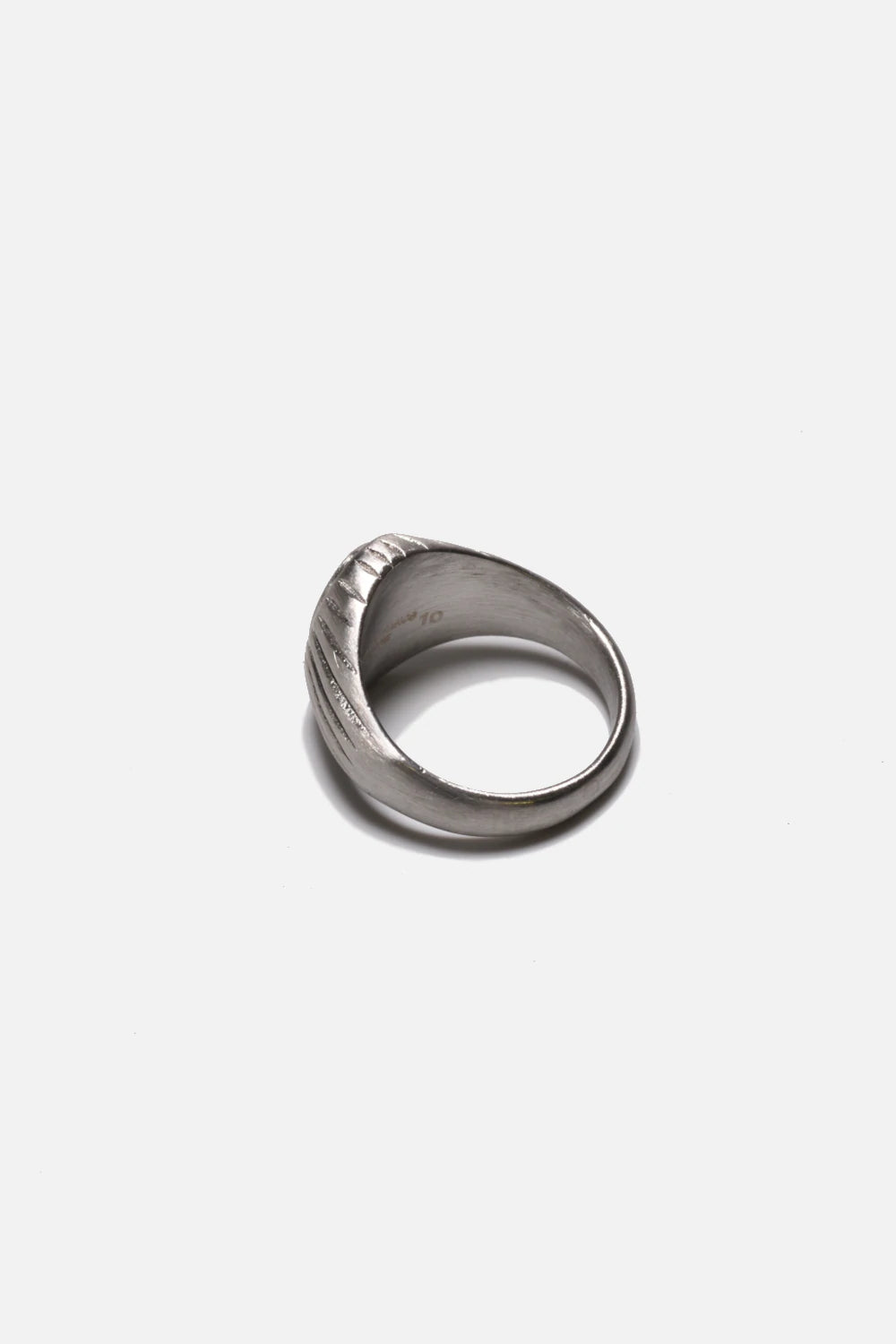 Oval Striped Steel Ring