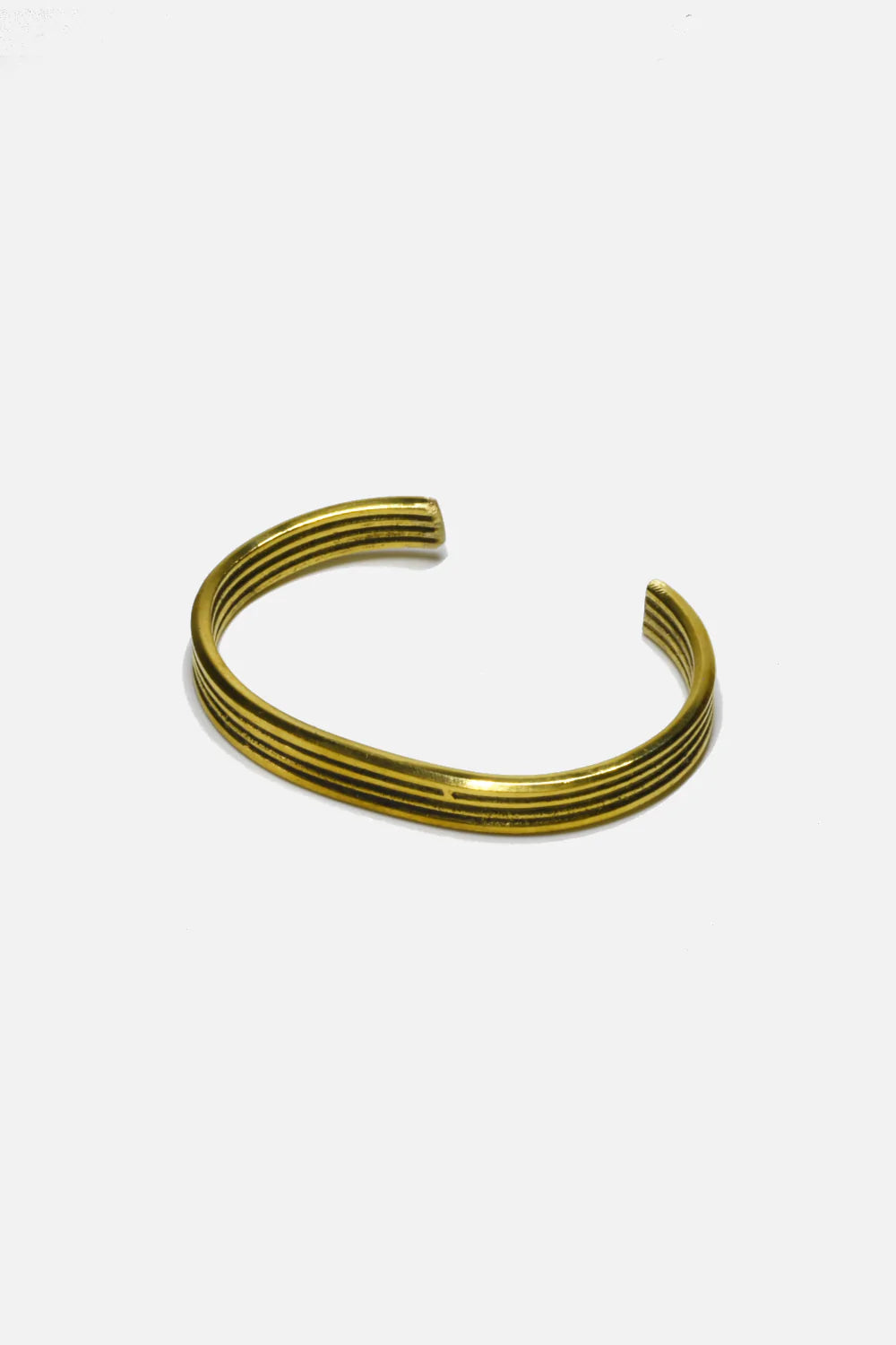 stacked brass cuff curated basics bracelet gold kempt athens mens clothing store