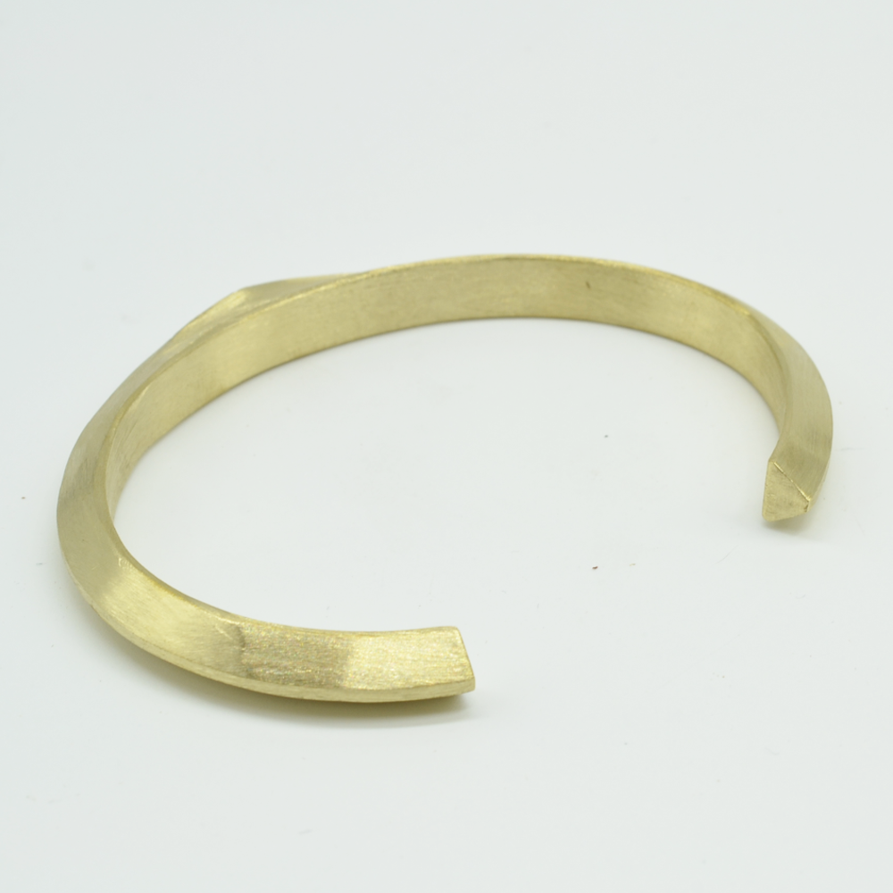 Diamond Flat Brass Cuff