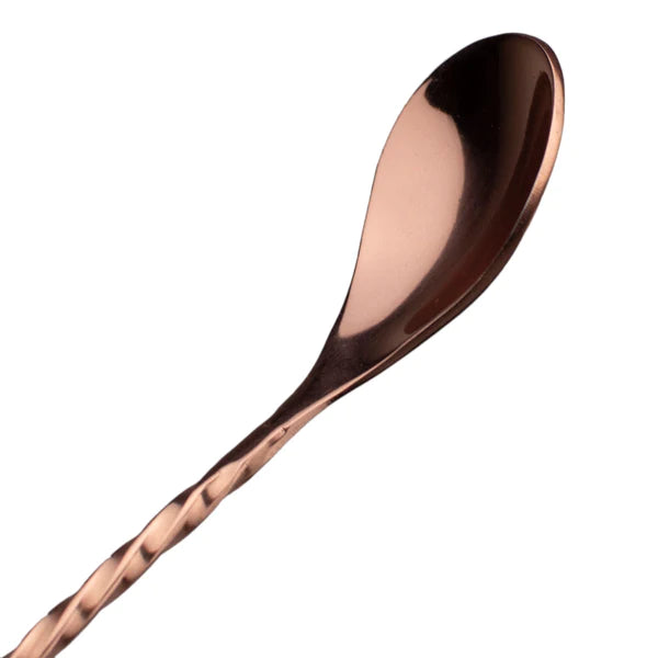 prince of scots copper plated tear drop bar spoon with weighted handle and spiral shaft stainless steel kempt athens georgia men's clothing store