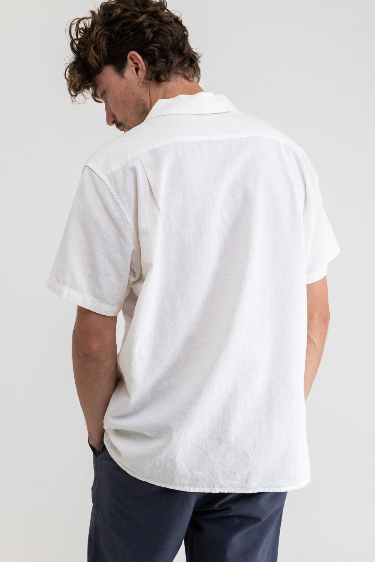 Rhythm Classic Linen SS Shirt - White