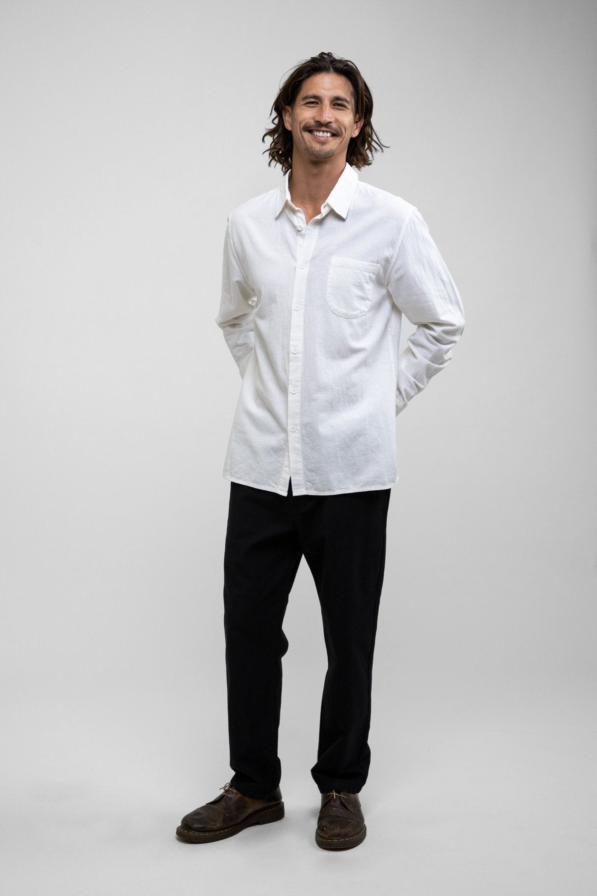 Rhythm Classic LS Linen Shirt - White – Kempt
