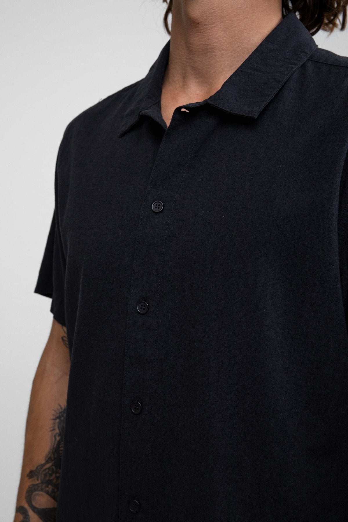 Rhythm Classic Linen Short Sleeve Button Down Vintage Black Kempt Athens Georgia Mens Clothing Shopping